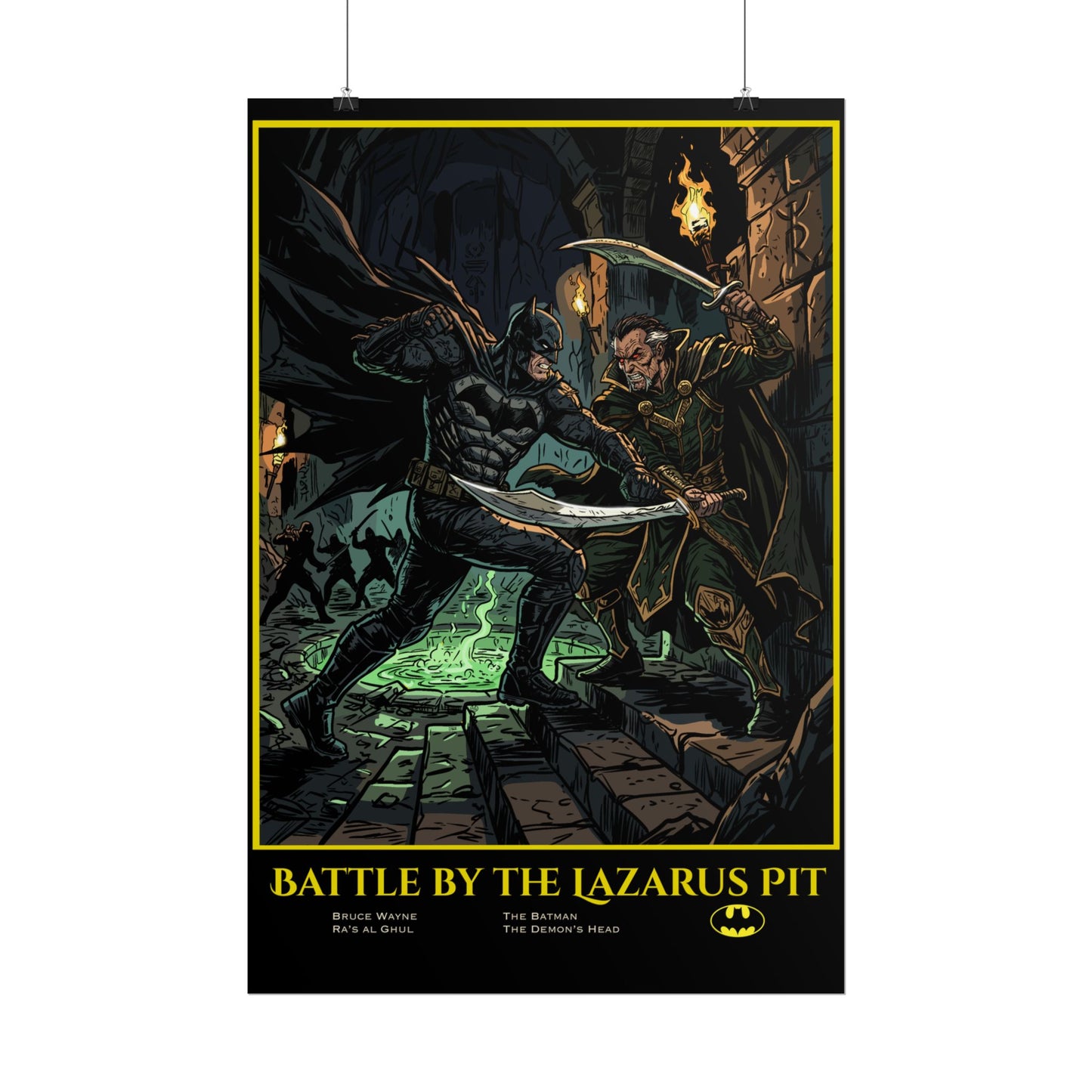 Batman "Battle by the Lazarus Pit" Poster — Rolled Collectible Art Print