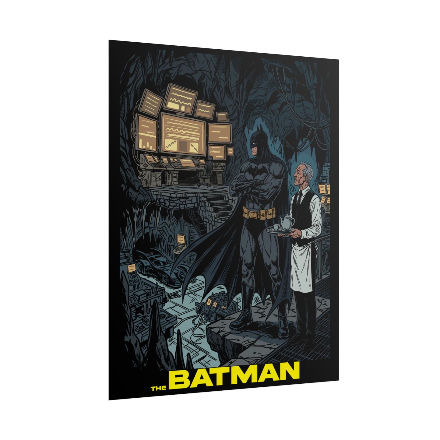 Batman Cave Poster with Text - The Batman Rolled Art Print