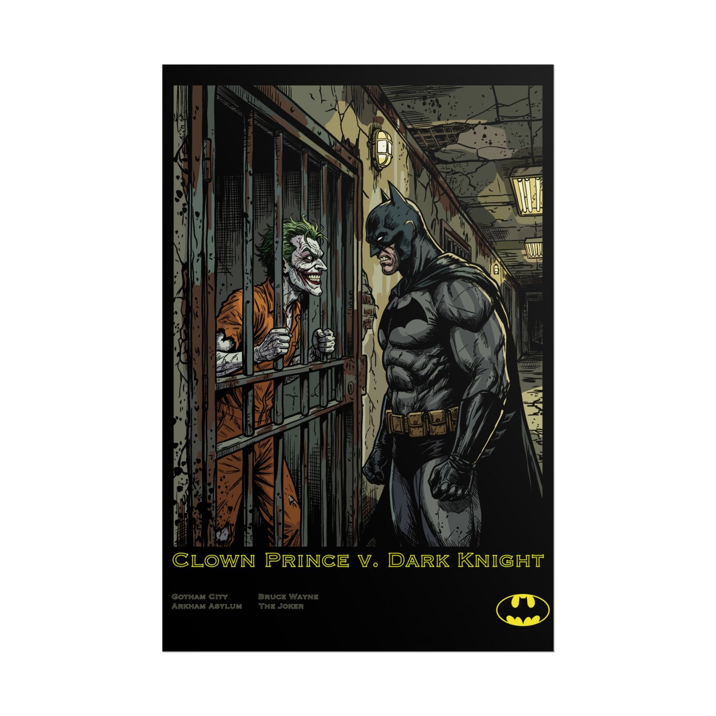 Batman vs Joker Poster – Clown Prince v. Dark Knight Rolled Art Print