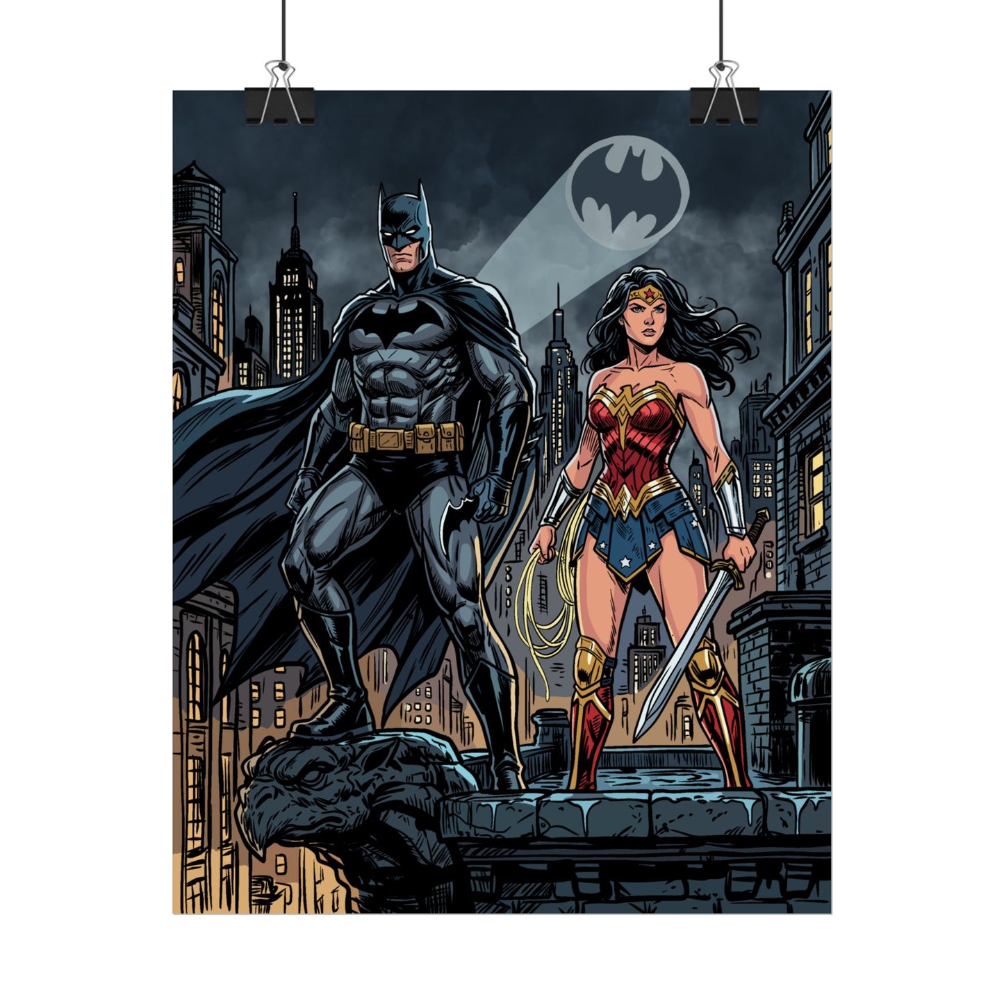 Batman & Wonder Woman City Night Poster