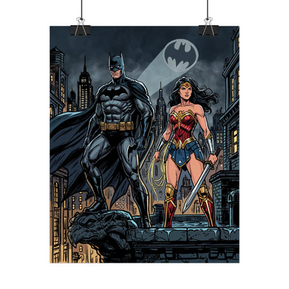 Batman & Wonder Woman City Night Poster
