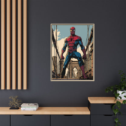 Spider-Man Comic Art Matte Framed Canvas