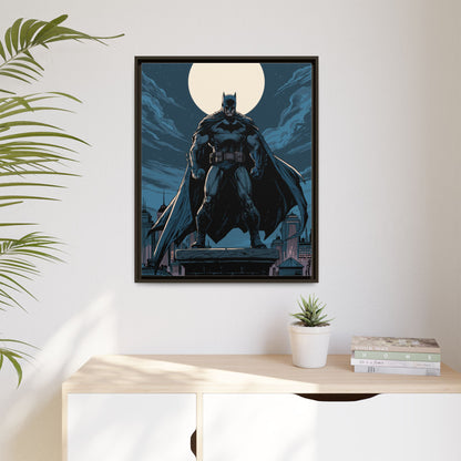 Batman Moonlit Matte Canvas Framed Print