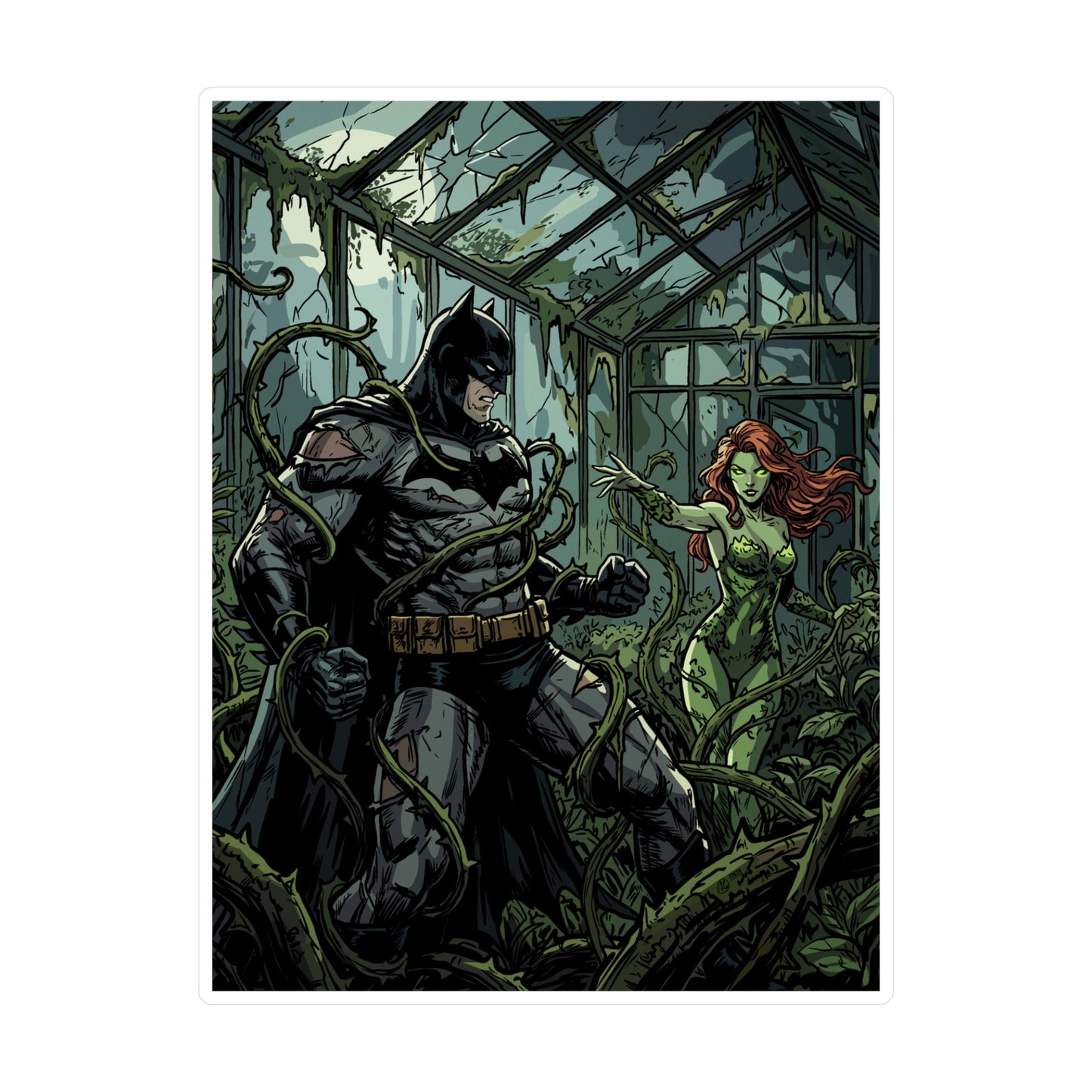 Batman & Poison Ivy Greenhouse Sticker