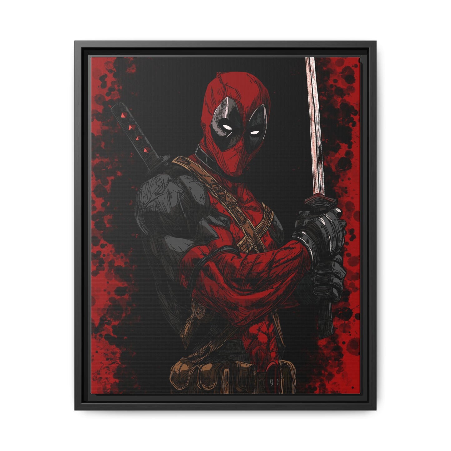 The Merc #2 - Framed Canvas Wall Art — Comic Antihero Sword Portrait