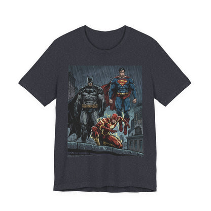 Superhero Team Graphic Tee — Batman, Superman & The Flash