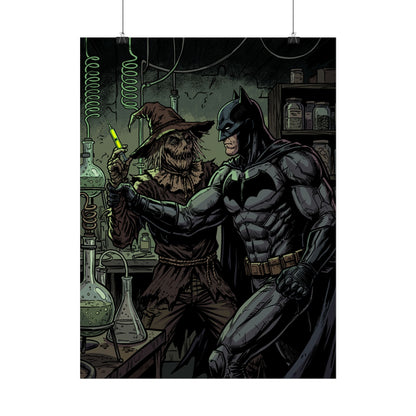 Batman & Scarecrow Poster — Dark Comic Book Art, Horror Superhero Wall Decor
