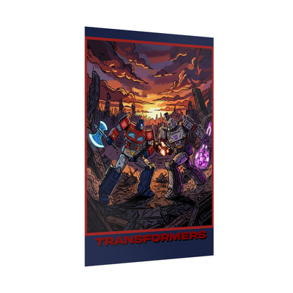 Transformers Optimus vs Megatron Cinematic Poster