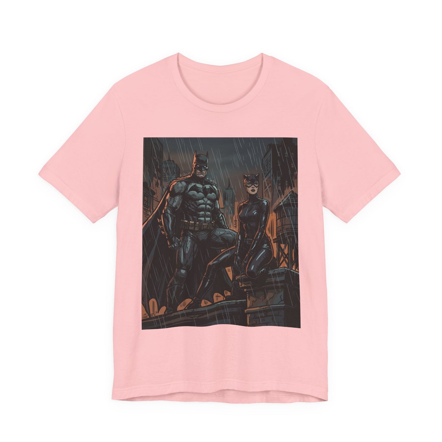 Batman & Catwoman Rain Night T‑Shirt