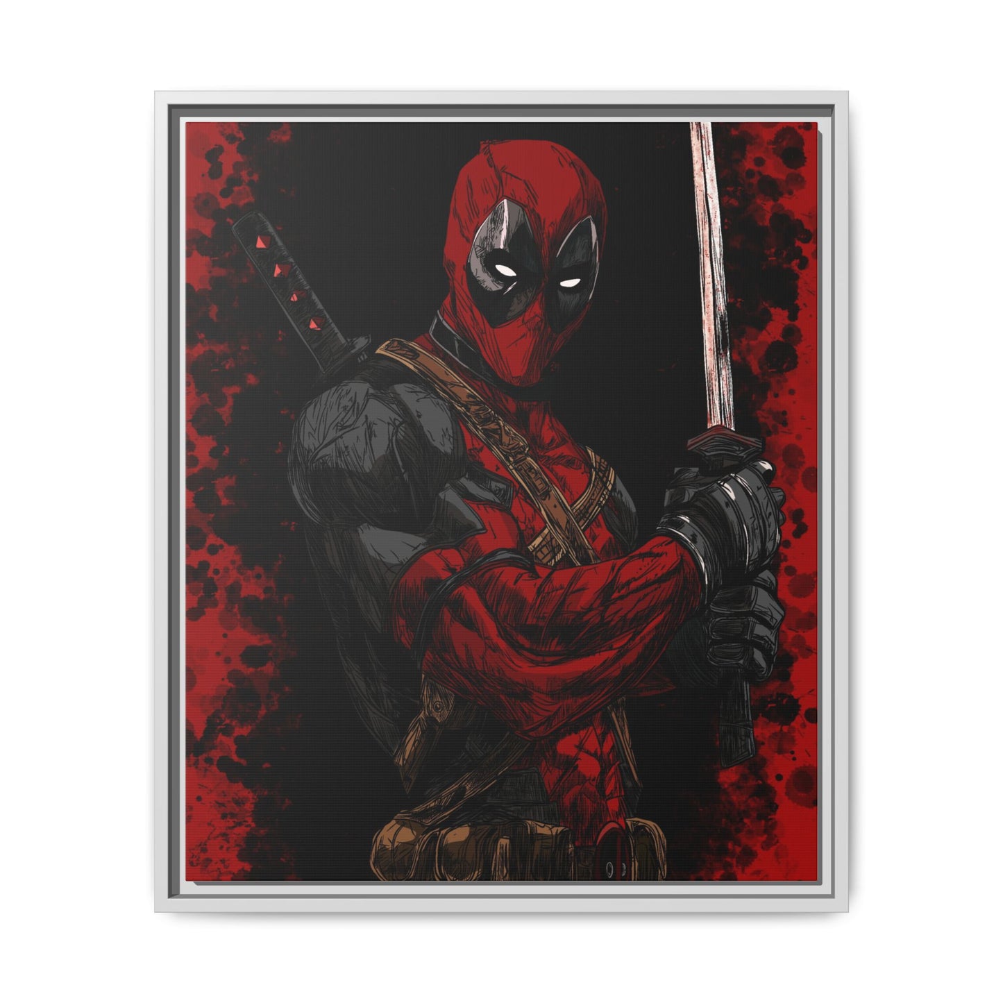 The Merc #2 - Framed Canvas Wall Art — Comic Antihero Sword Portrait