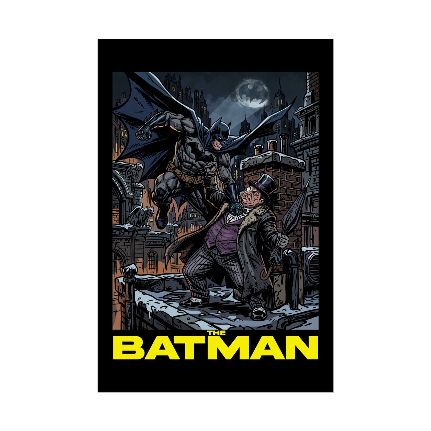 Batman vs Penguin Cinematic Rolled Poster