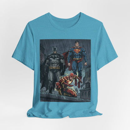 Superhero Team Graphic Tee — Batman, Superman & The Flash