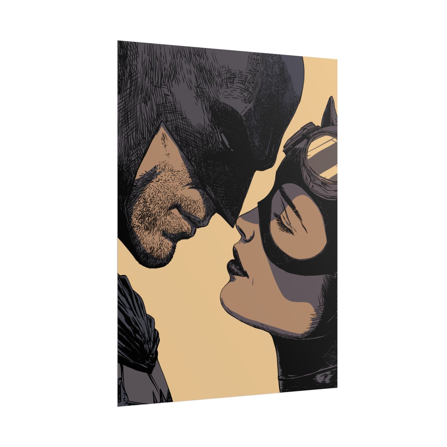 Batman & Catwoman Kiss Poster