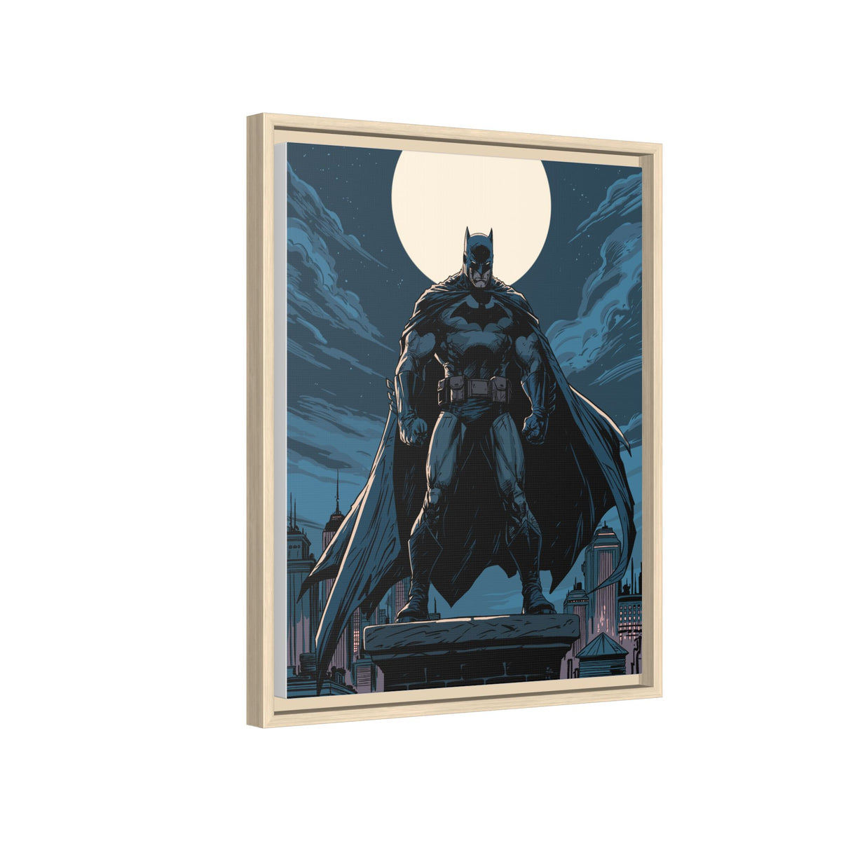 Batman Moonlit Matte Canvas Framed Print