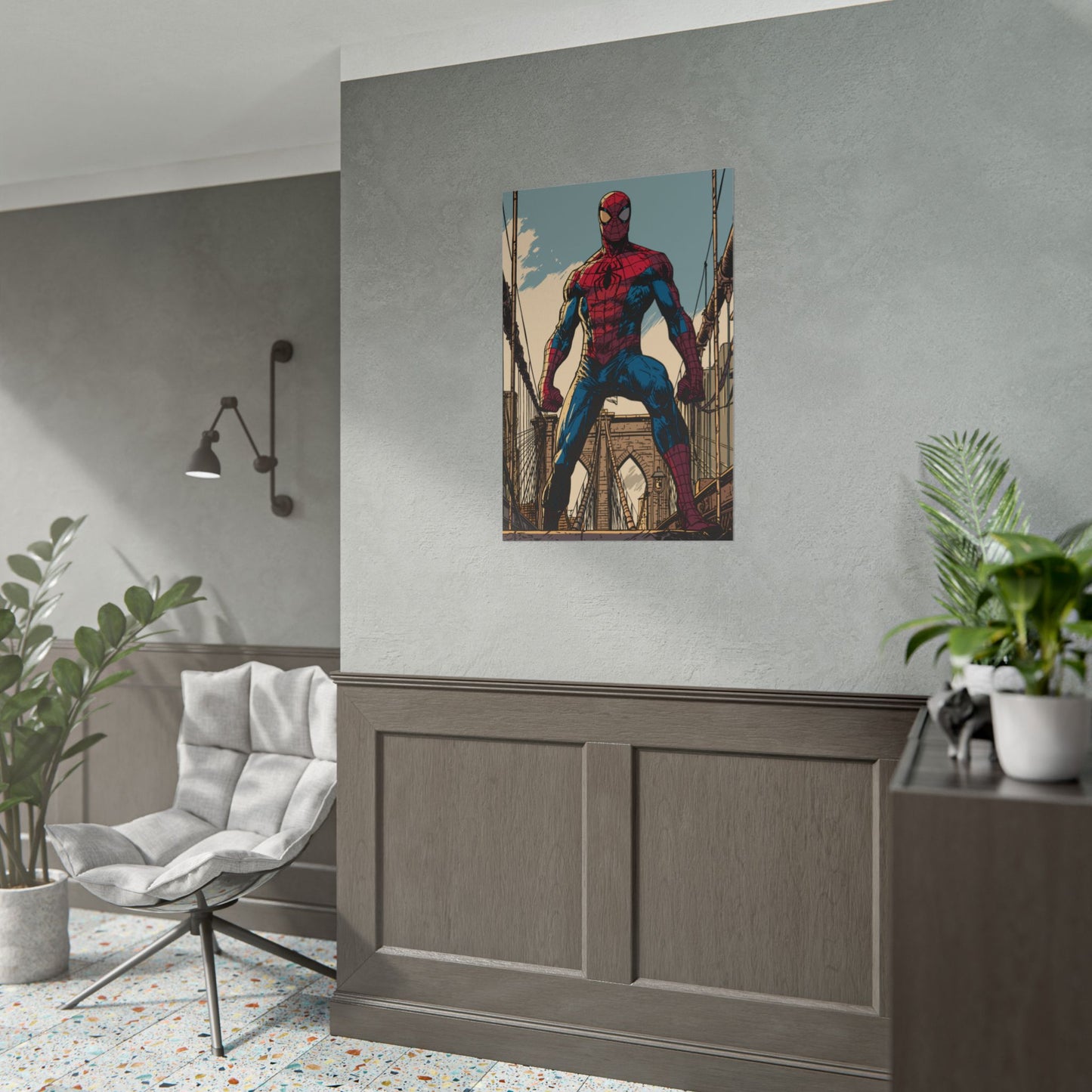 Spider-Man Brooklyn Bridge Art Poster