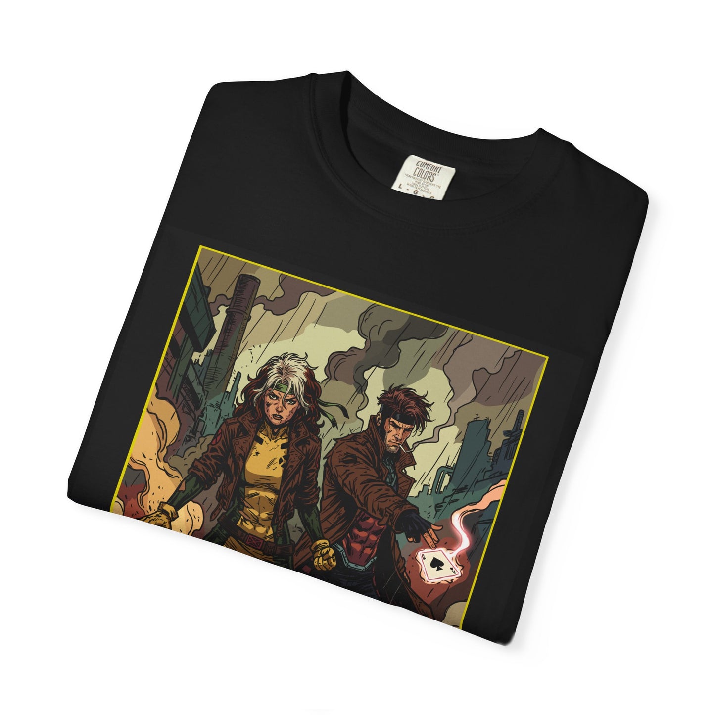 Rogue & Gambit Graphic T-Shirt — Comic Art Mutant Duo Tee