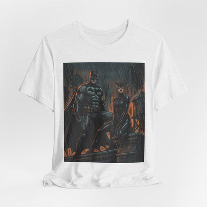 Batman & Catwoman Rain Night T‑Shirt