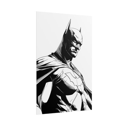 Batman Black & White Rolled Poster — Superhero Wall Art Print