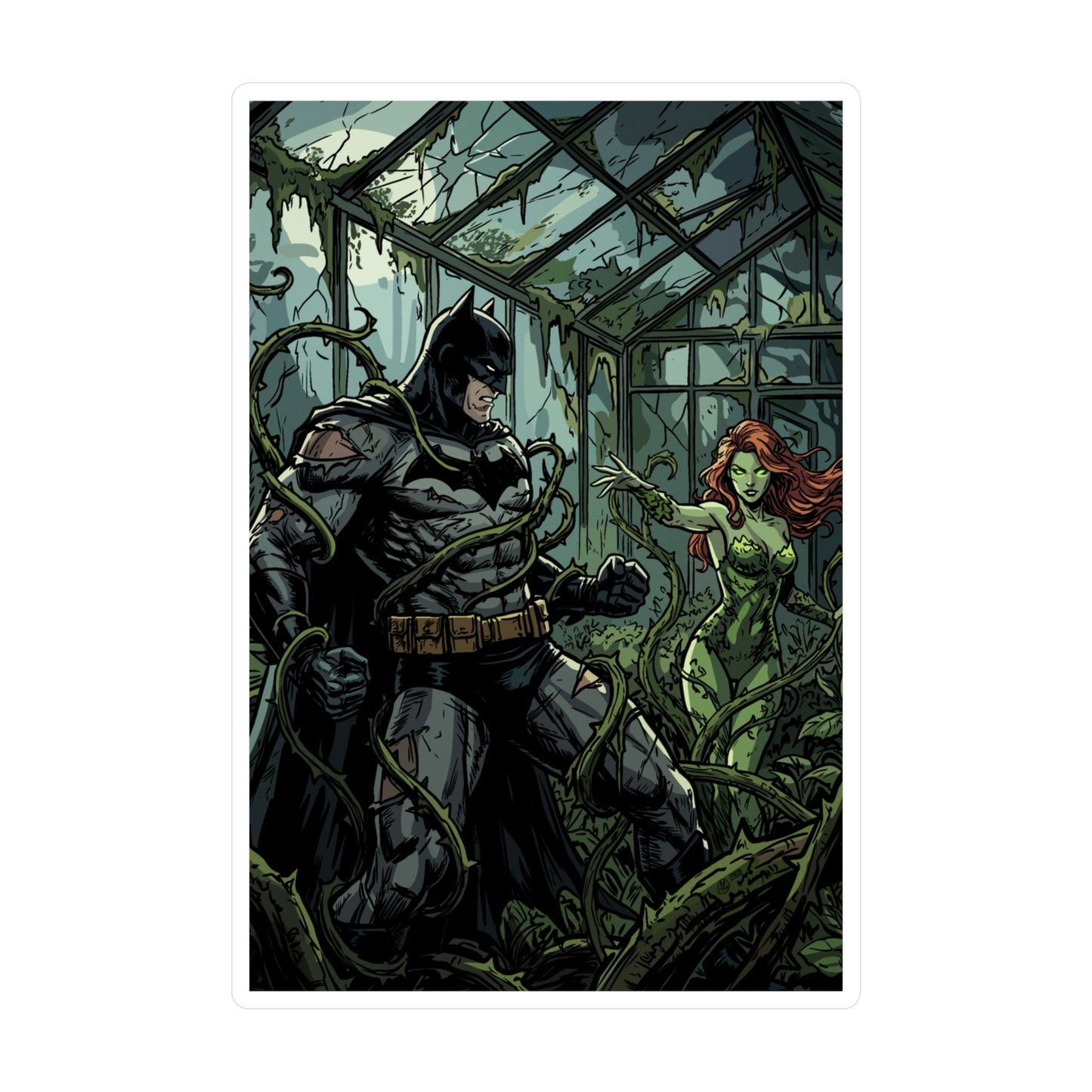 Batman & Poison Ivy Greenhouse Sticker