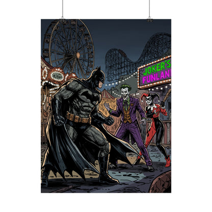 Batman vs Joker Carnival Poster – Rolled Comic Art Print