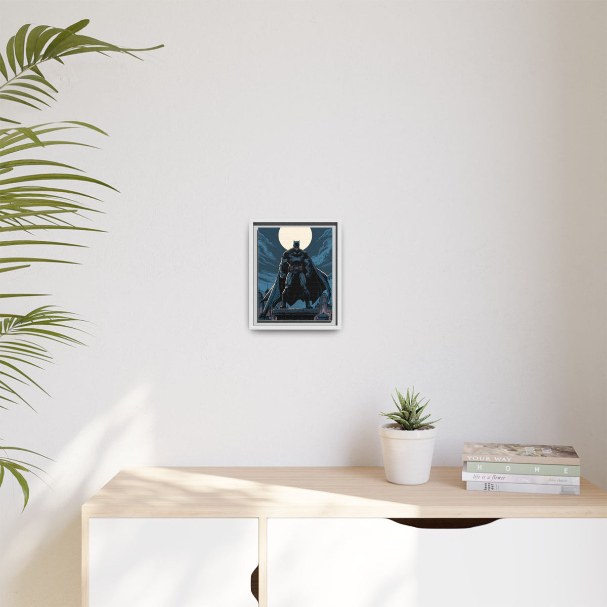 Batman Moonlit Matte Canvas Framed Print