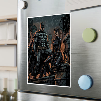 Batman & Catwoman Rainy Night Vinyl Sticker