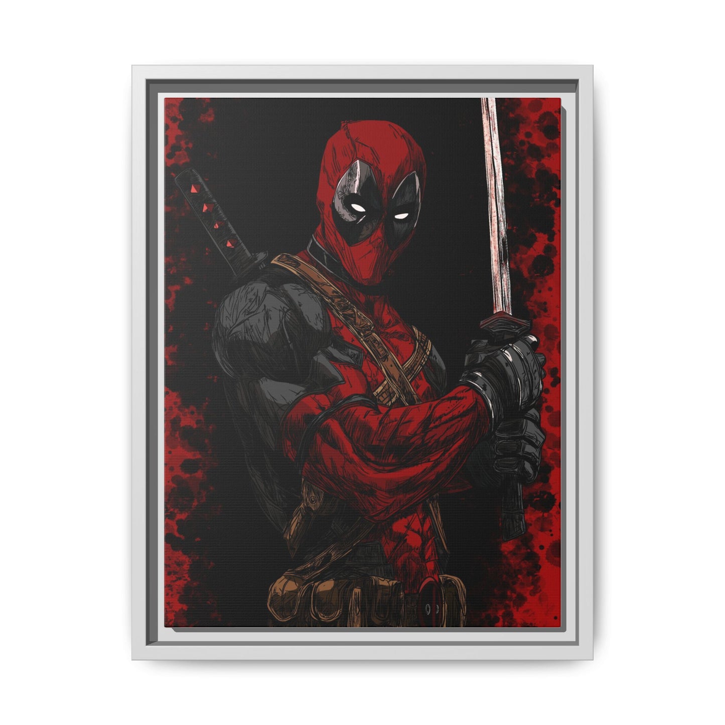 The Merc #2 - Framed Canvas Wall Art — Comic Antihero Sword Portrait