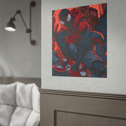 Spider-Man Miles Morales Poster – Red & Black Comic Art Rolled Poster