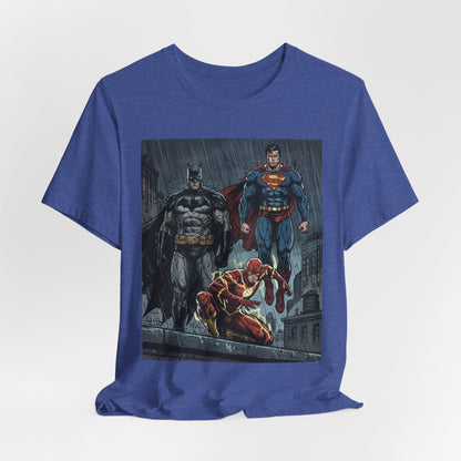 Superhero Team Graphic Tee — Batman, Superman & The Flash