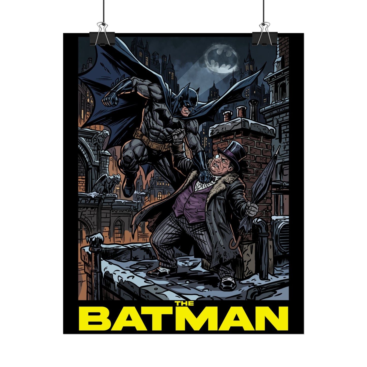 Batman vs Penguin Cinematic Rolled Poster