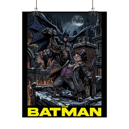 Batman vs Penguin Cinematic Rolled Poster