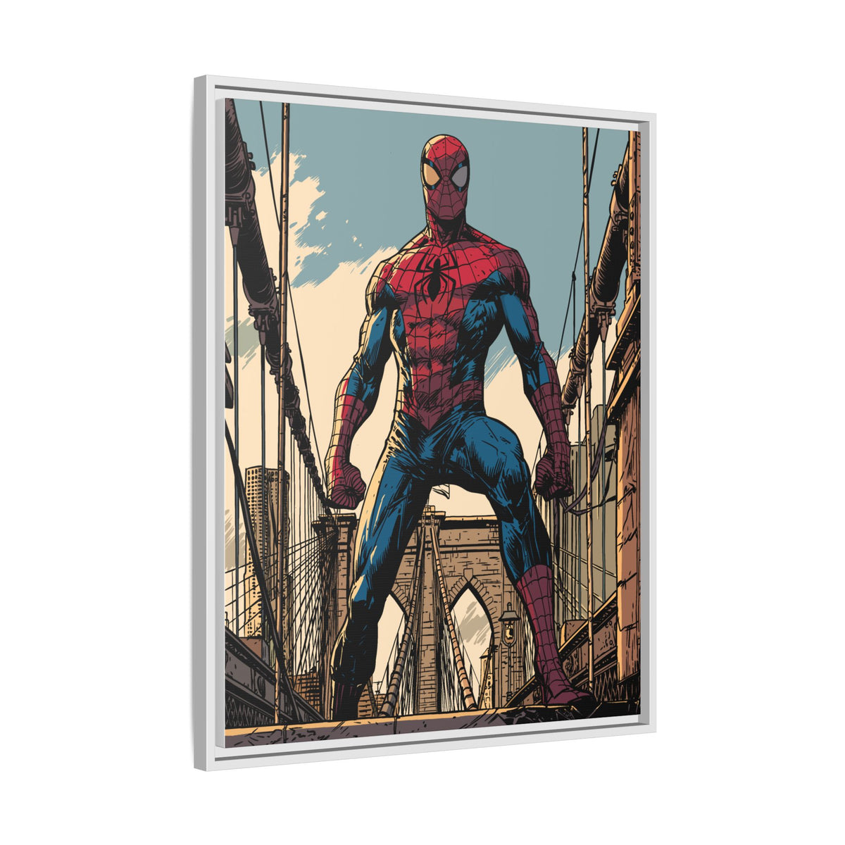 Spider-Man Comic Art Matte Framed Canvas