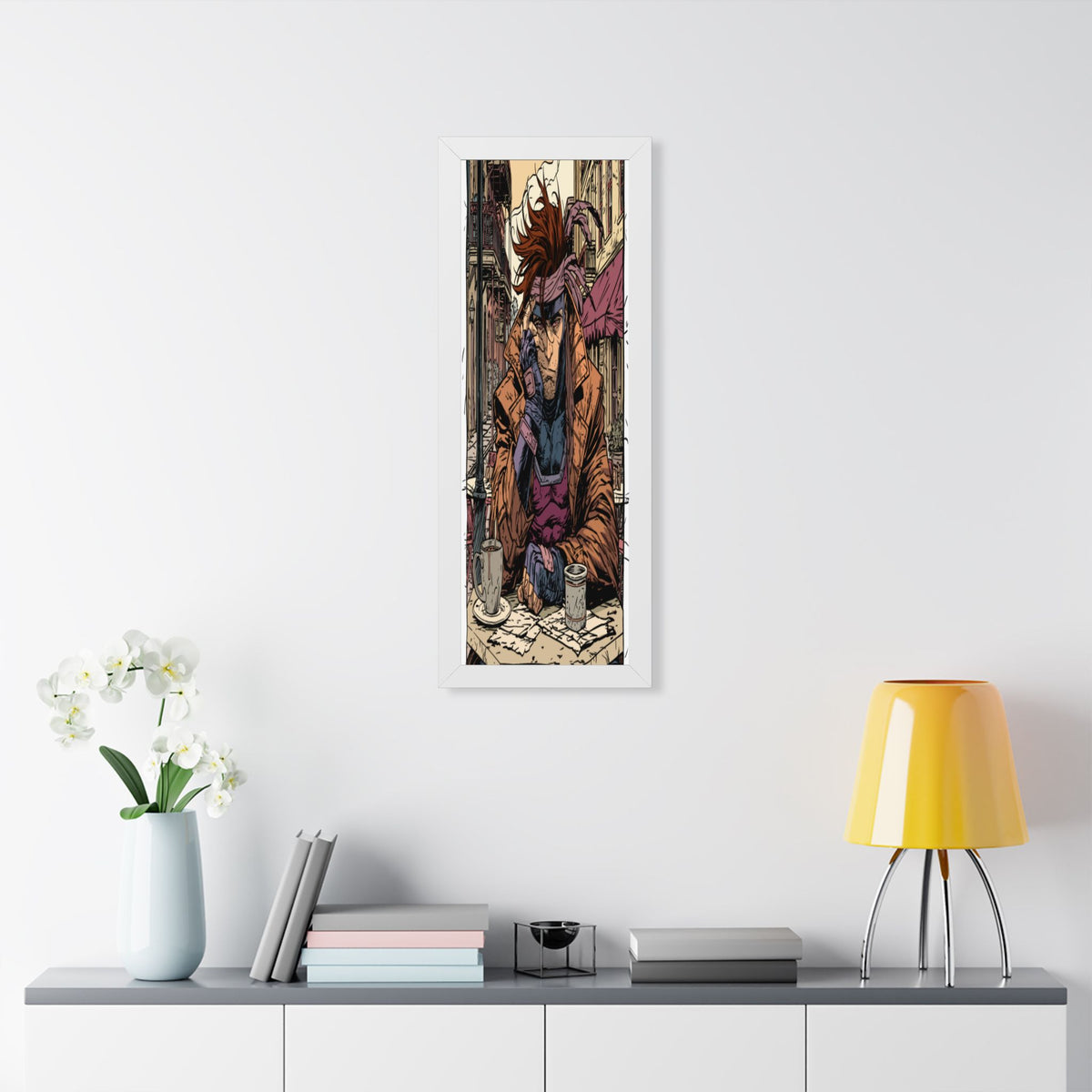 Gambit Framed Poster - Brooding Comic Cafe Art