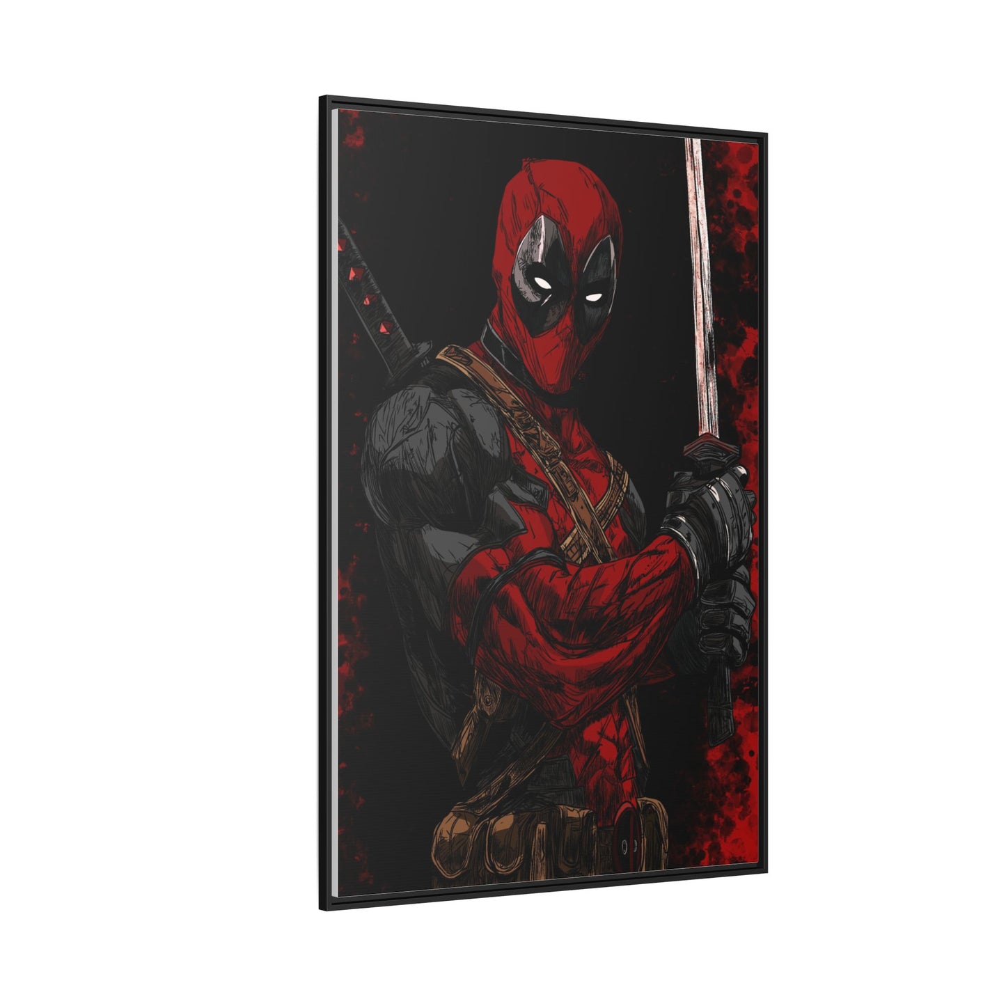The Merc #2 - Framed Canvas Wall Art — Comic Antihero Sword Portrait