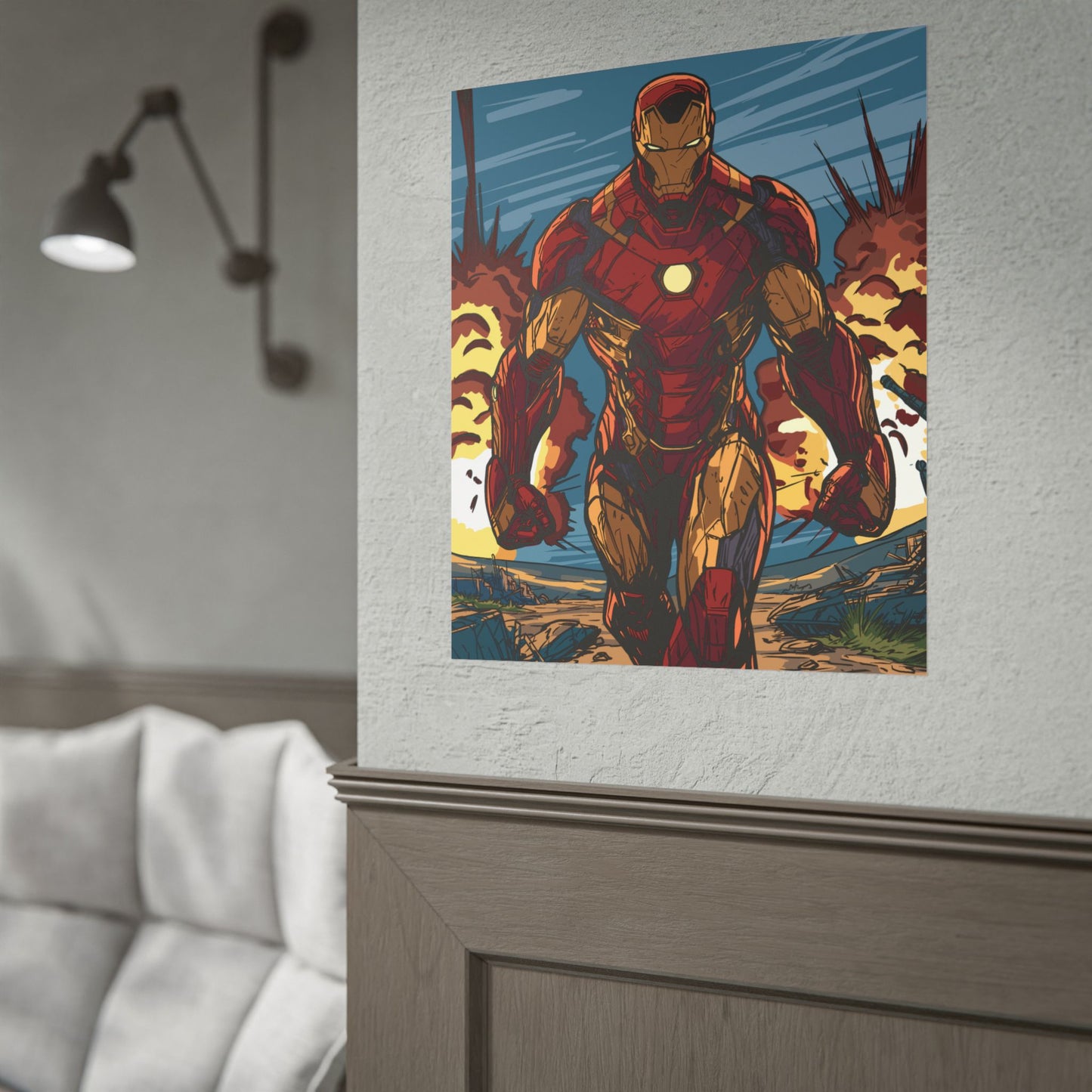 Iron Man Comic Art Poster — Rolled Superhero Wall Print