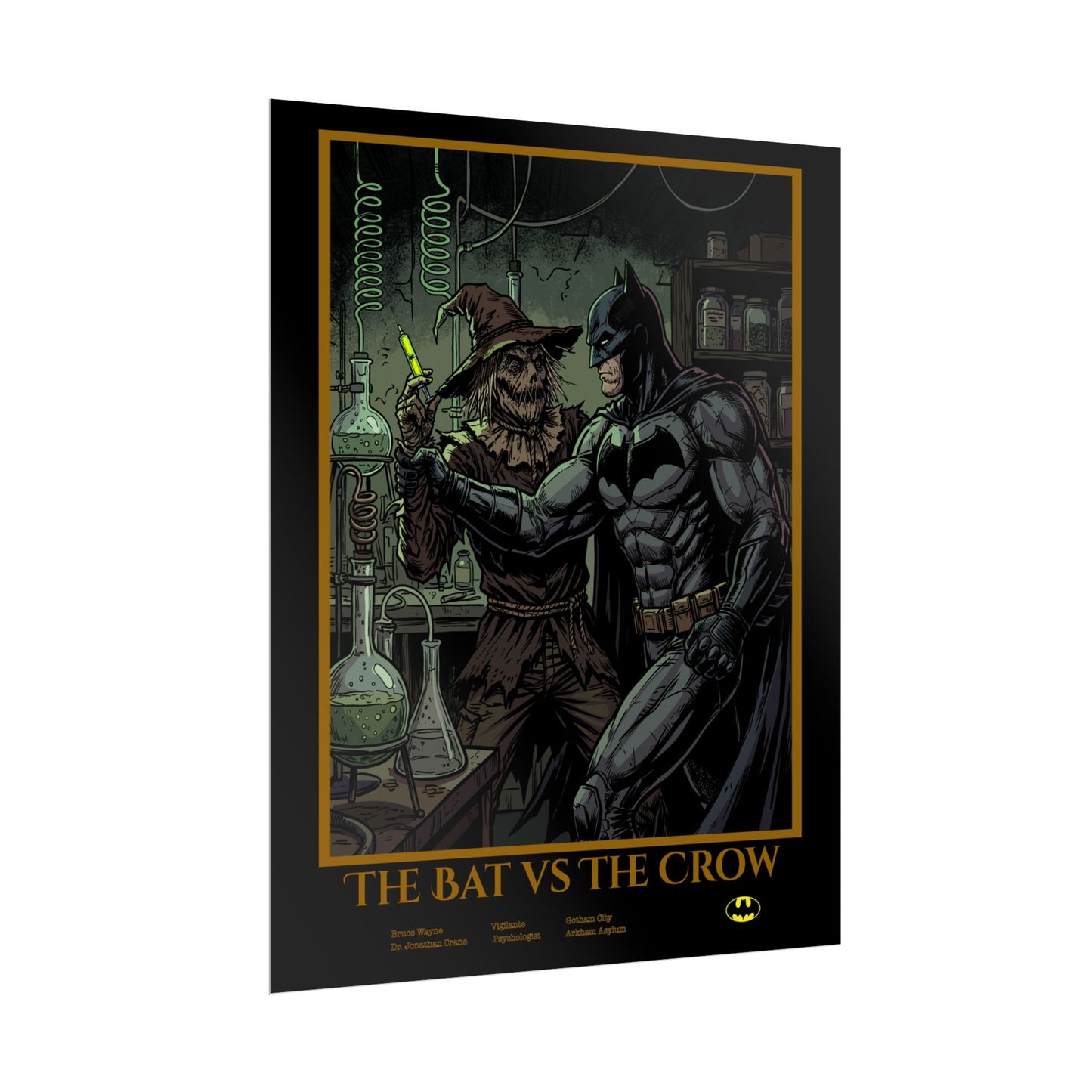 Batman vs Scarecrow Cinematic Rolled Poster — Vintage Comic Movie Art Print