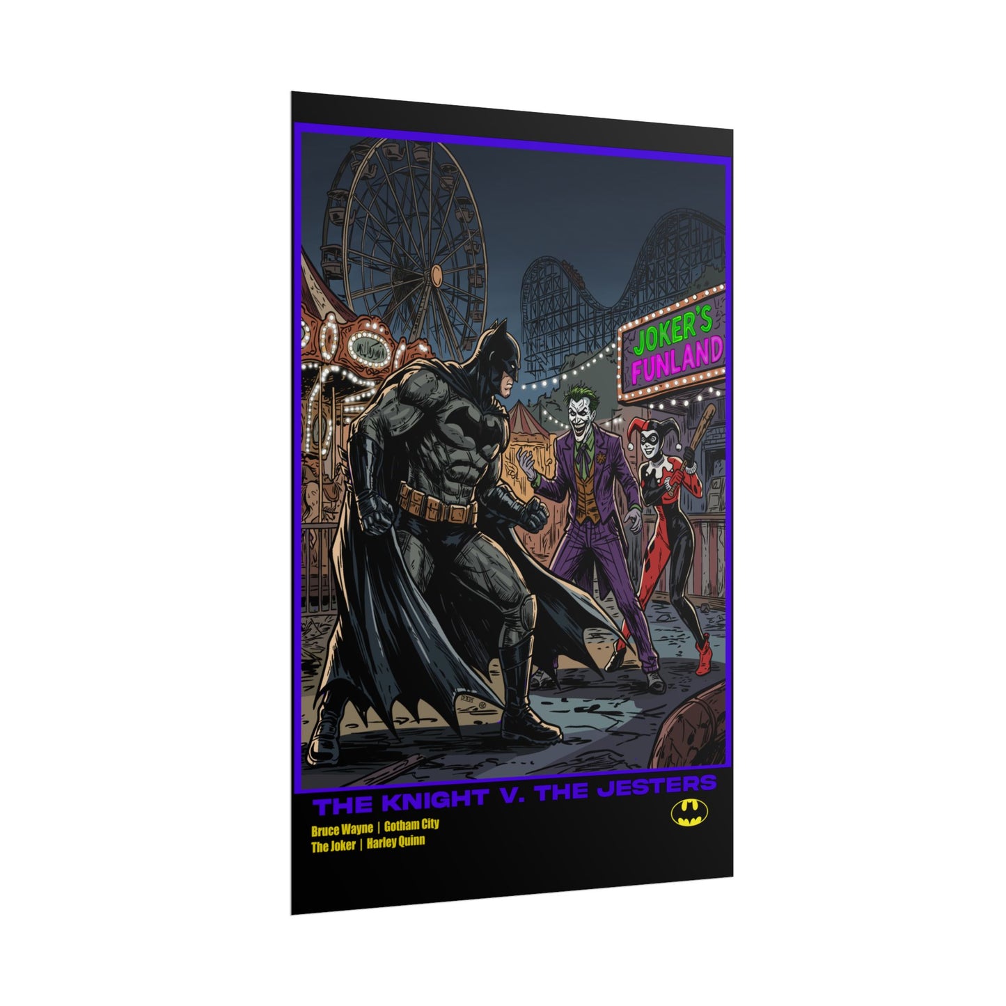 Batman vs Joker Rolled Poster — 'The Knight v. The Jesters' Comic Art Print