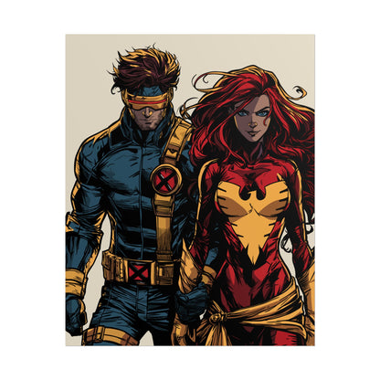 X-Men Cyclops & Jean Grey Poster — Vintage Comic Art Rolled Print