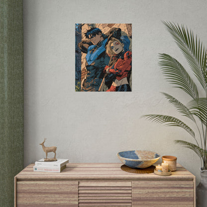 Nightwing & Harley Quinn Rolled Print