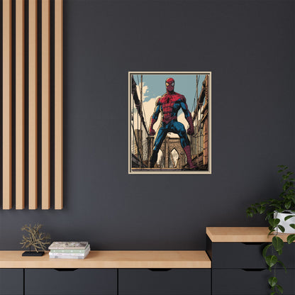 Spider-Man Comic Art Matte Framed Canvas