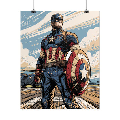 Captain America Retro Art Poster — Rolled Superhero Wall Print