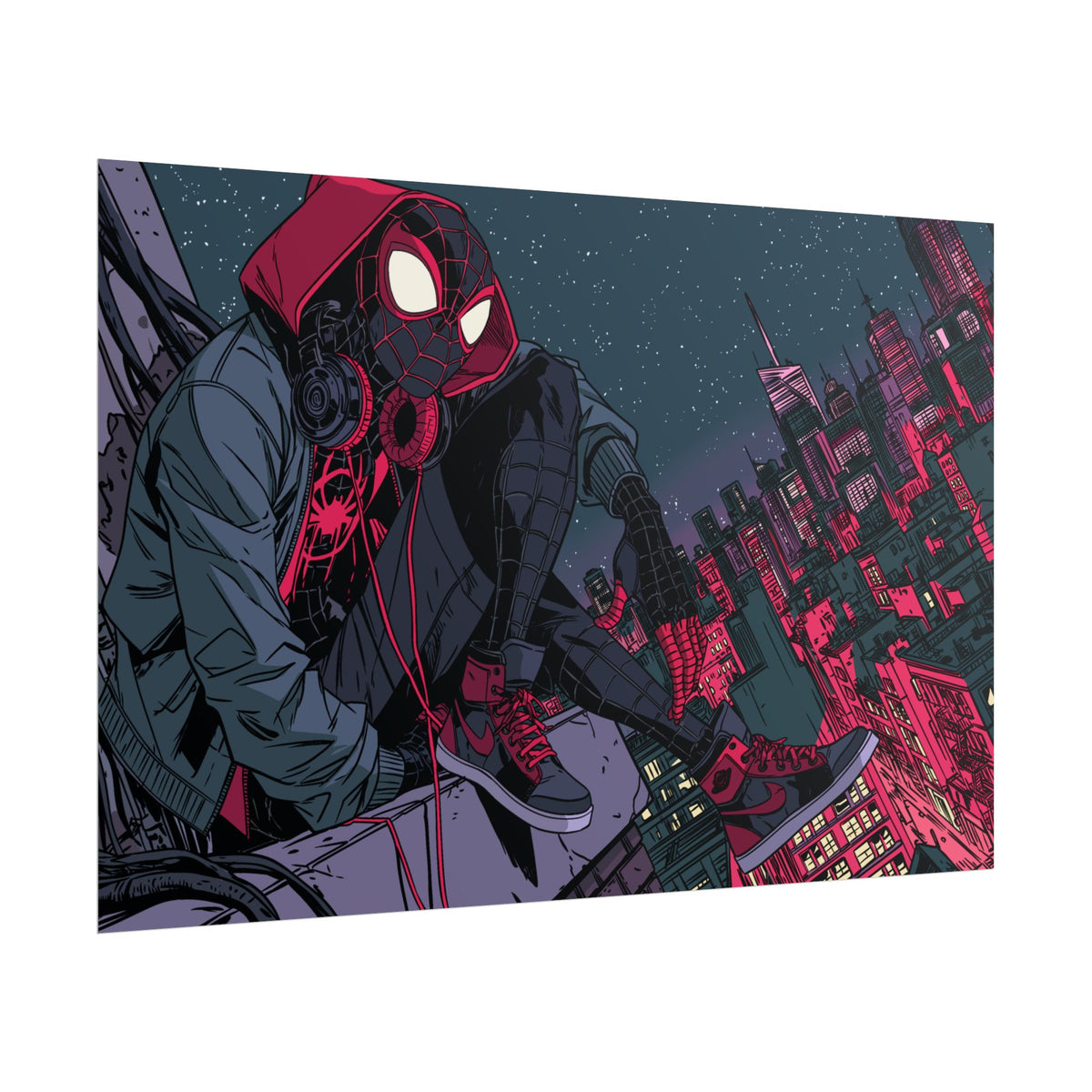 Spider-Verse Miles Morales Poster — Neon City