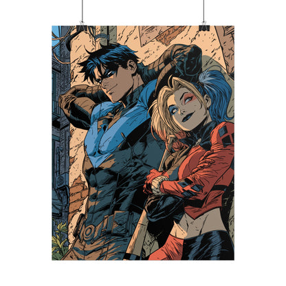 Nightwing & Harley Quinn Rolled Print
