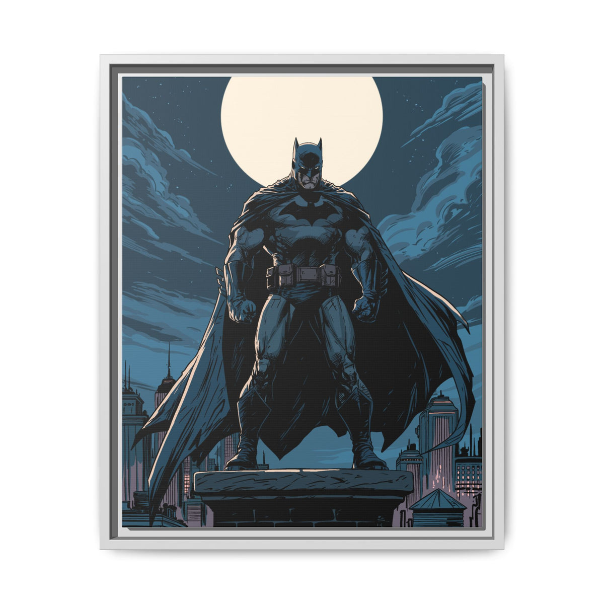 Batman Moonlit Matte Canvas Framed Print