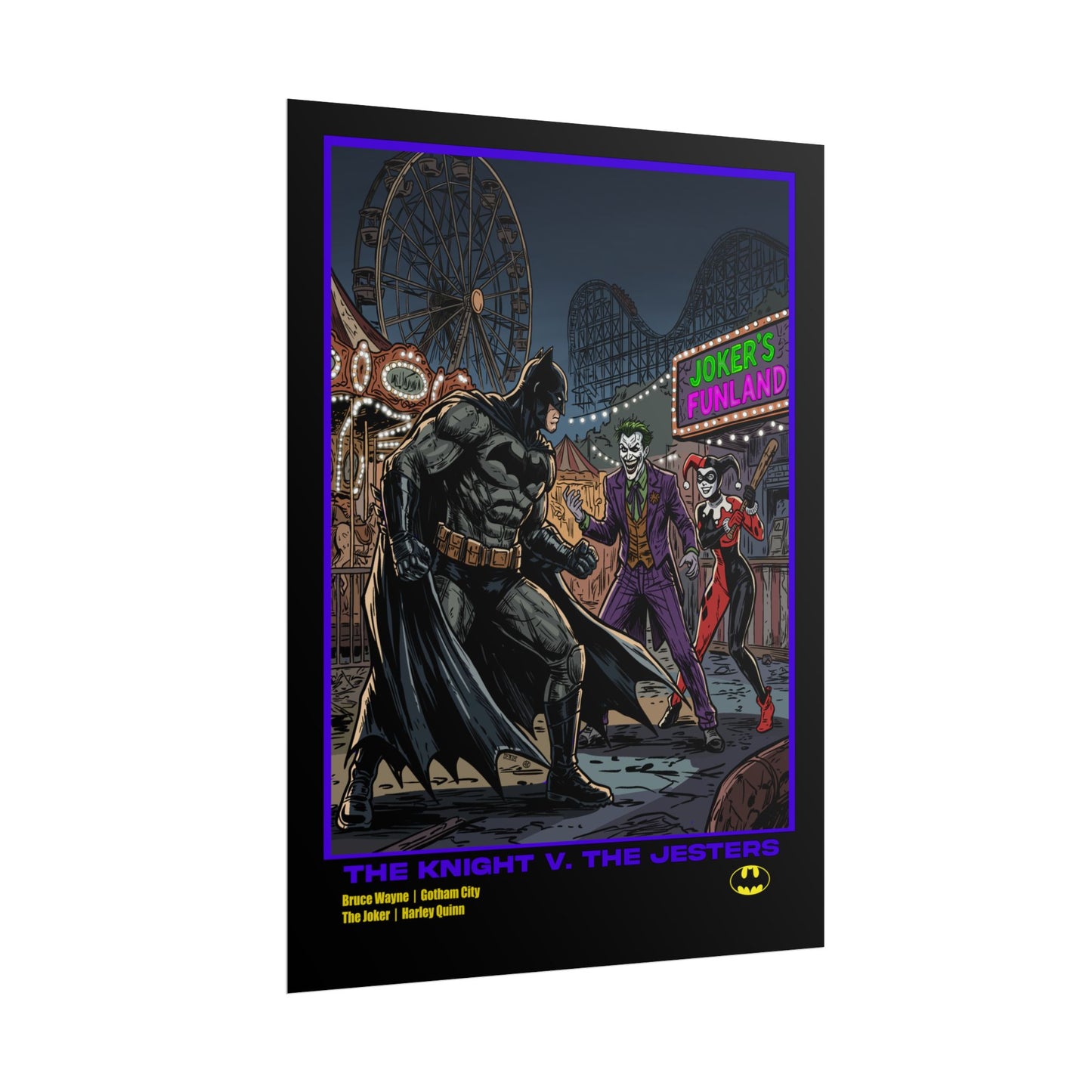 Batman vs Joker Rolled Poster — 'The Knight v. The Jesters' Comic Art Print