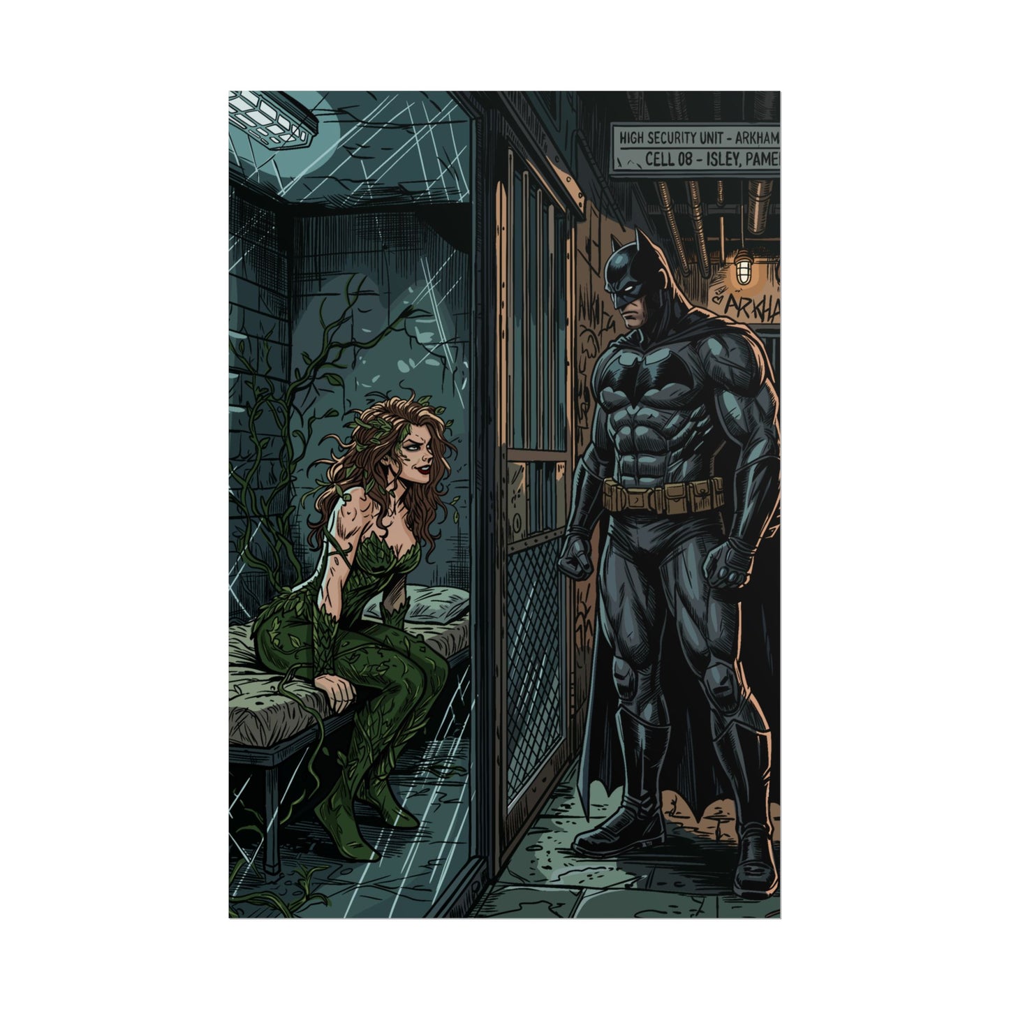 Batman & Poison Ivy Arkham Poster