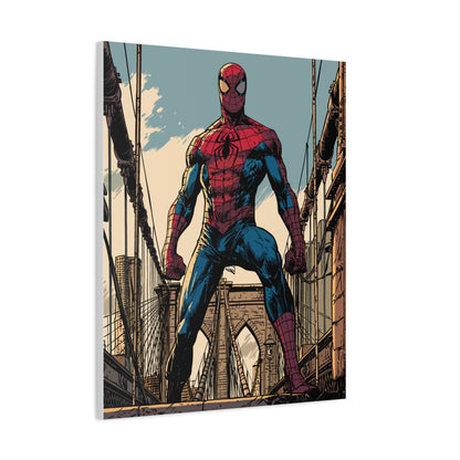 Spiderman Comic Canvas Print — Iconic City Bridge Pose