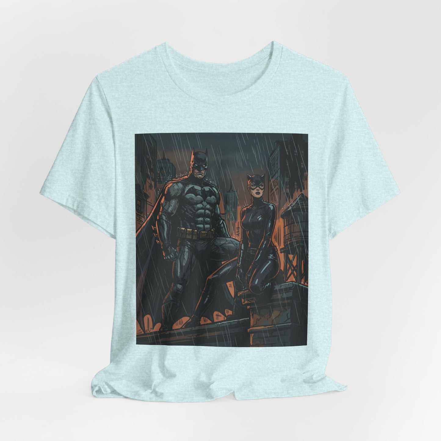 Batman & Catwoman Rain Night T‑Shirt