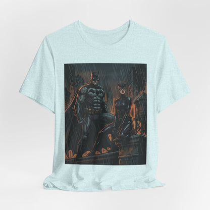 Batman & Catwoman Rain Night T‑Shirt