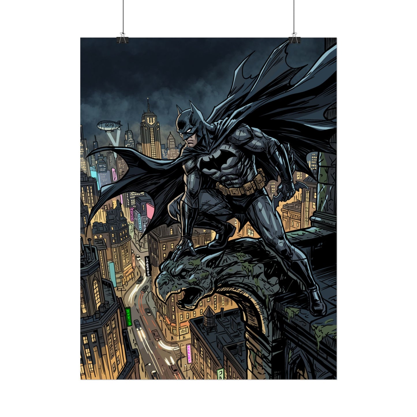 Batman City Rooftop Rolled Poster